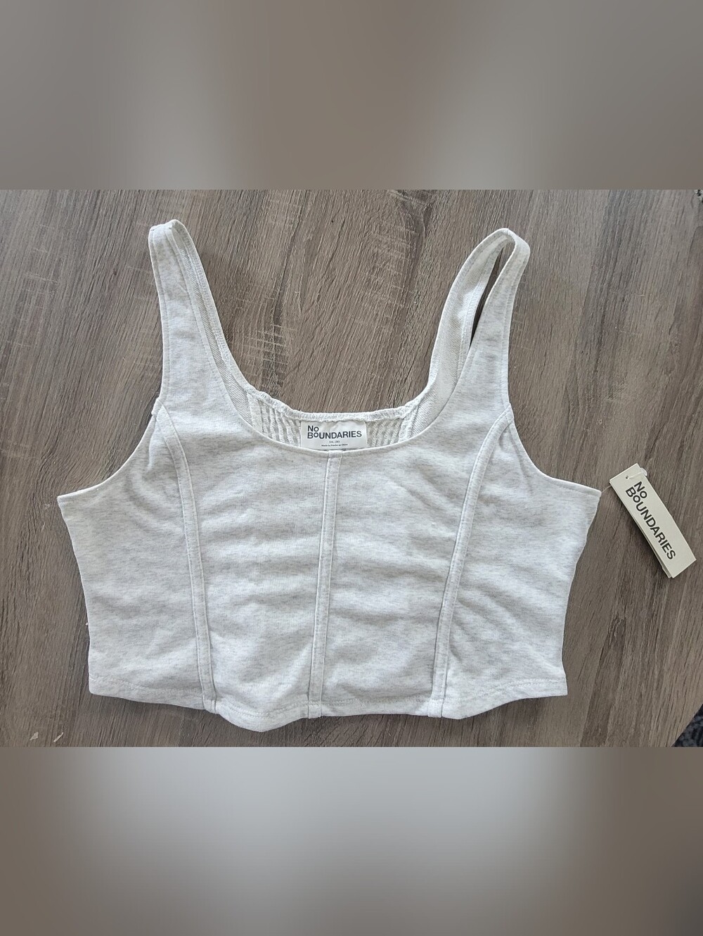 *NWT* No Boundaries cropped corset top, Light Grey, Sz XXL(20)